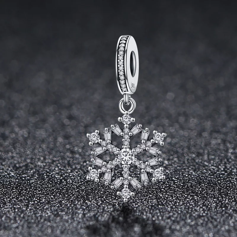 (image pour) Charm Pandora en argent avec cristaux en forme de flocons de neige - SCC266 - Afficher 2