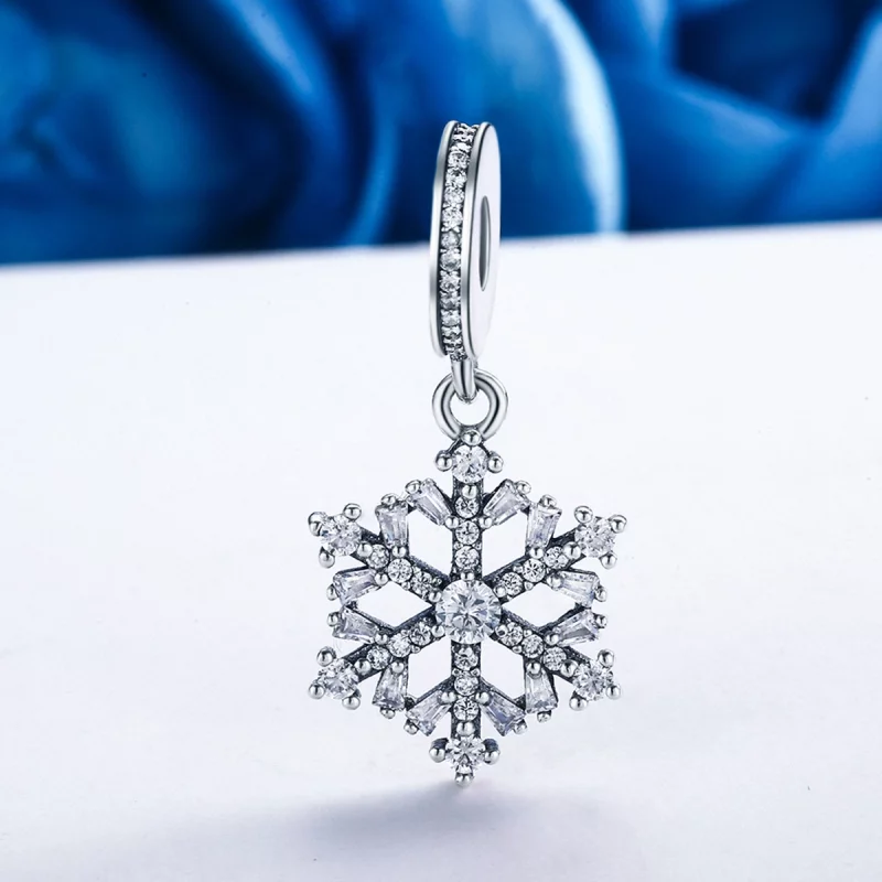 (image pour) Charm Pandora en argent avec cristaux en forme de flocons de neige - SCC266 - Afficher 3