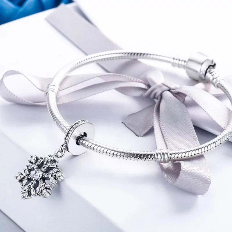 (image pour) Charm Pandora en argent avec cristaux en forme de flocons de neige - SCC266 - Afficher 5