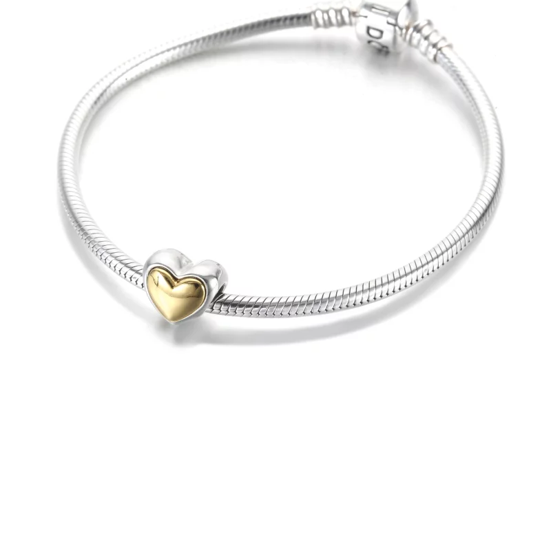 (image pour) Charm PANDORA en forme de cœur doré en dôme - 799415C00 - Afficher 5