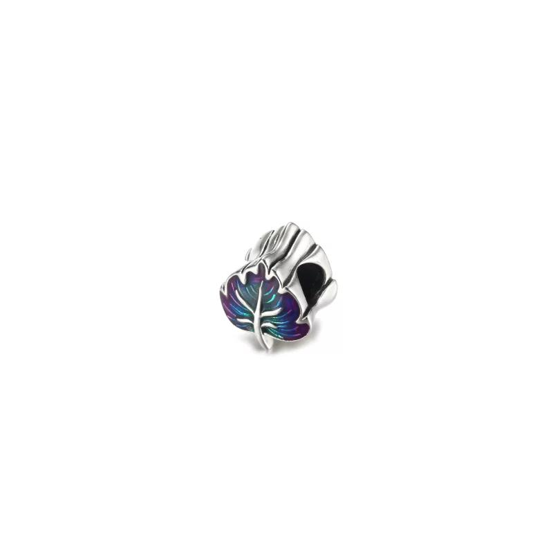 (image pour) Charm PANDORA Feuille Violette & Verte - 799542C01 - Afficher 2