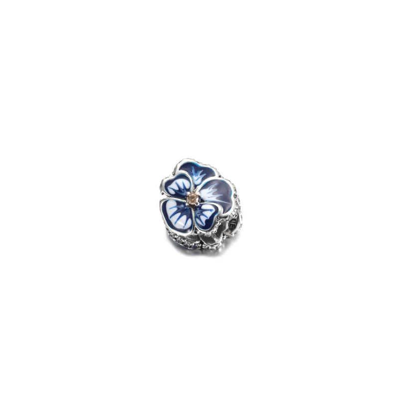 (image pour) Charm Pandora Fleur de Pensée Bleue - 790777C02 - Afficher 2