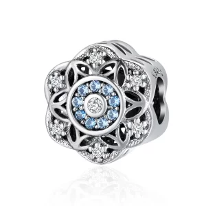 Charm Pandora Style en argent avec des flocons de neige romantiques - SCC247 (image pour) Charm Pandora Style en argent avec des flocons de neige romantiques - SCC247