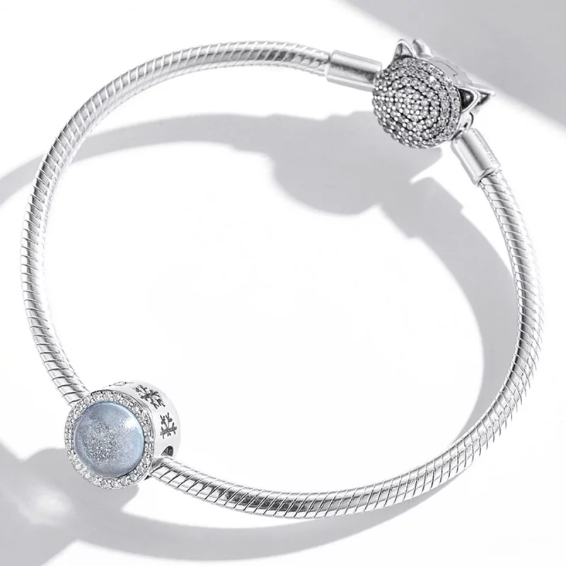 (image pour) Charm Pandora Style en Argent avec Flocon de Neige lors de la Veillée de Noël - - Afficher 3
