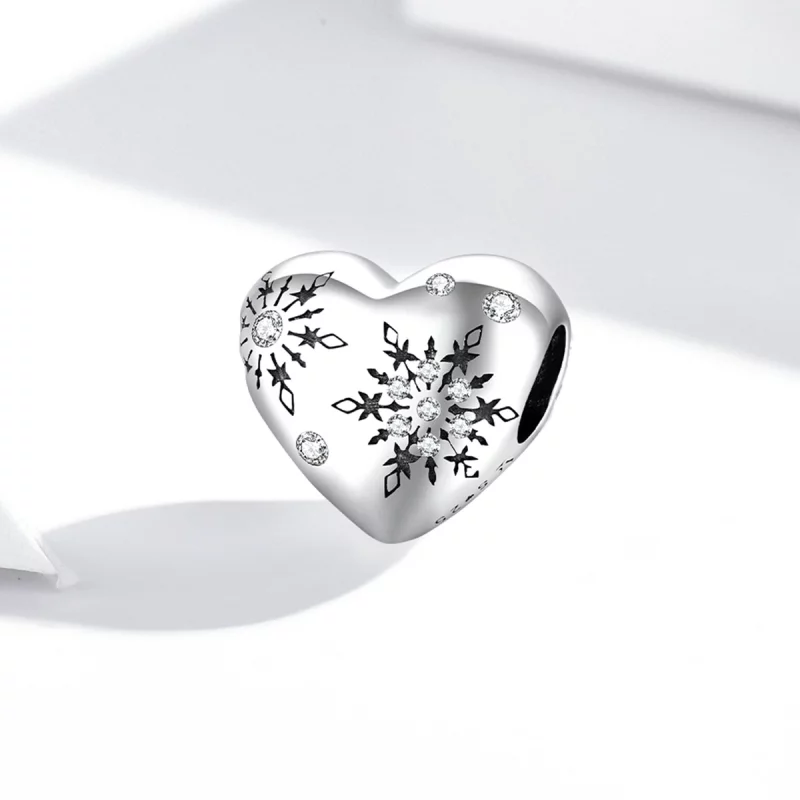 (image pour) Charm Pandora Style en argent avec motifs de flocons de neige - SCC1982 - Afficher 2