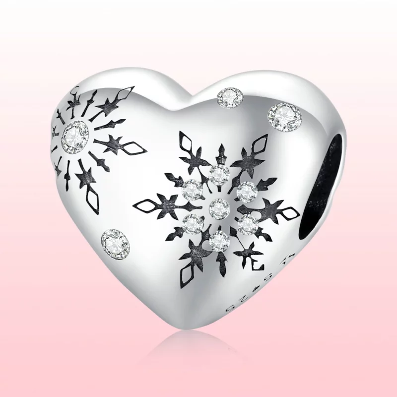 (image pour) Charm Pandora Style en argent avec motifs de flocons de neige - SCC1982 - Afficher 6