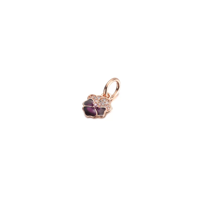 (image pour) Charmant pendant fleur de pensée violette profonde PANDORA - 780776C01 - Afficher 2