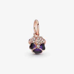 (image pour) Charmant pendant fleur de pensée violette profonde PANDORA - 780776C01