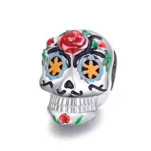 (image pour) Charme de crâne Pandora Style Shine pour Halloween - BSC326