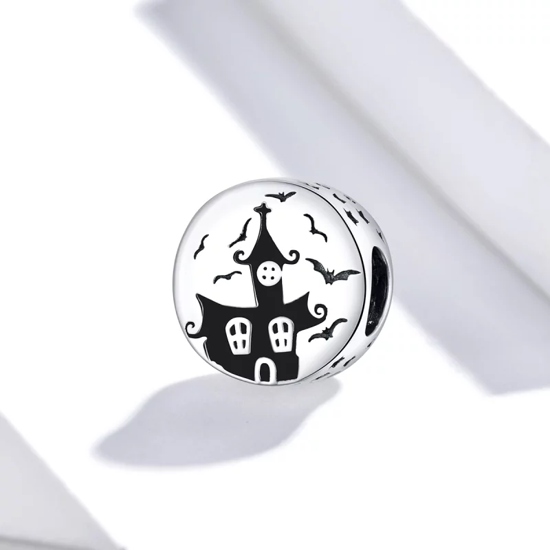 (image pour) Charme de style Pandora en argent avec un château fantôme - SCC1615 - Afficher 2
