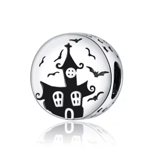 (image pour) Charme de style Pandora en argent avec un château fantôme - SCC1615