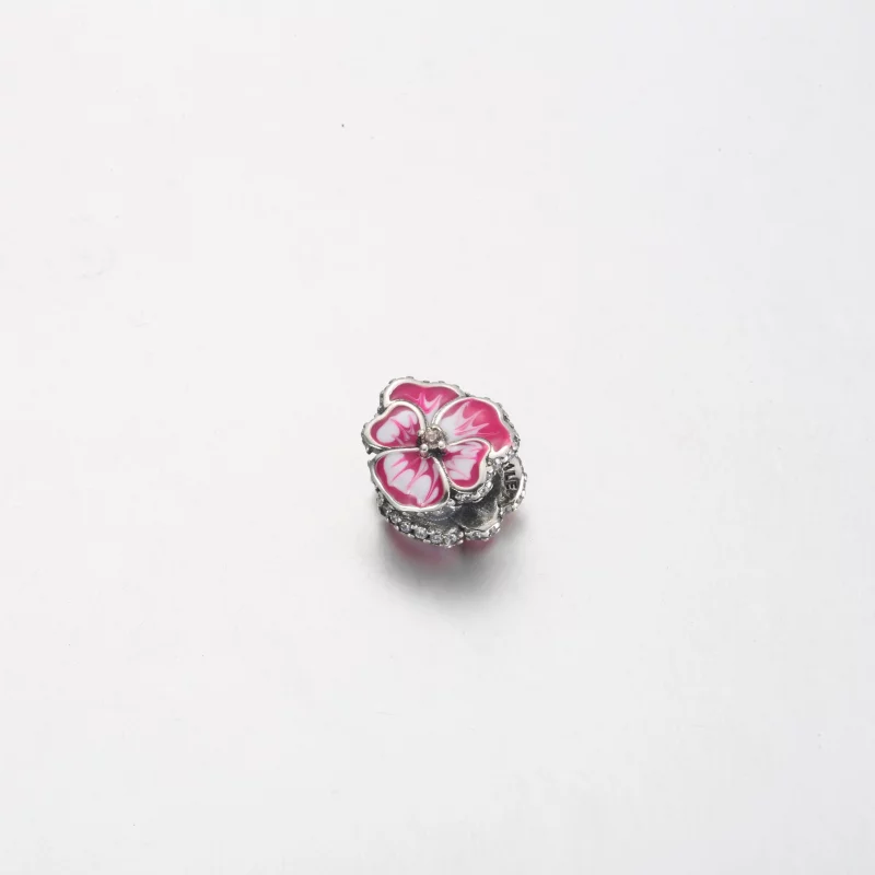 (image pour) Charme Fleur de Pensée Rose PANDORA - 790777C01 - Afficher 2