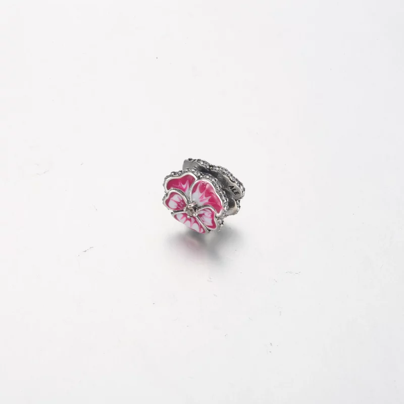 (image pour) Charme Fleur de Pensée Rose PANDORA - 790777C01 - Afficher 3