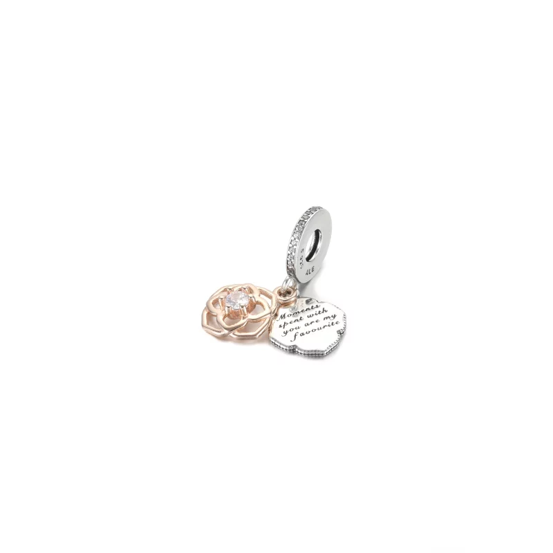(image pour) Charme pendentif PANDORA deux tons rose - 789373C01 - Afficher 2