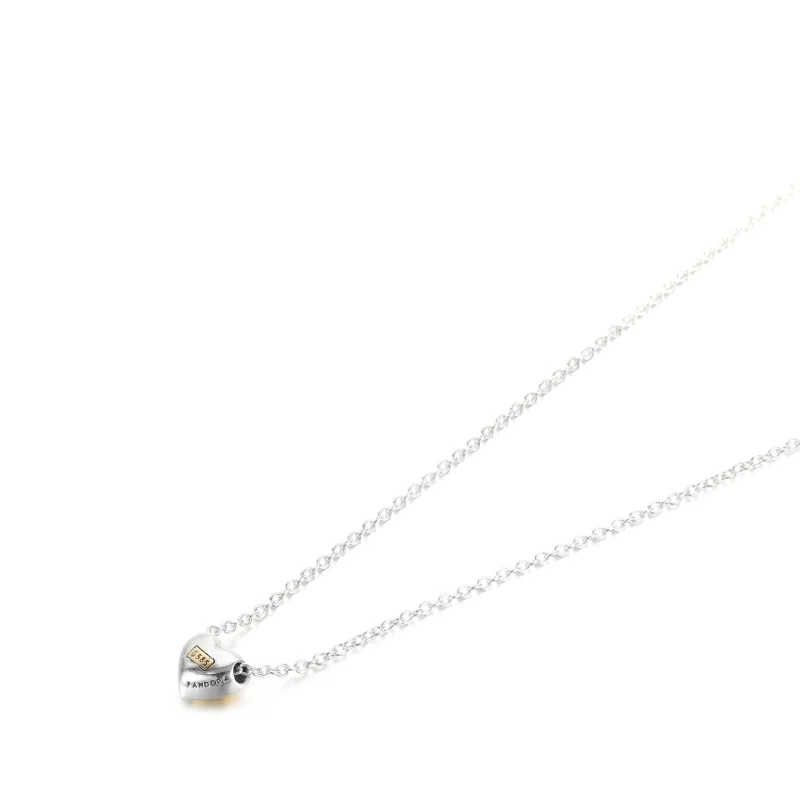 (image pour) Collier PANDORA avec pendentif en forme de cœur doré bombé - 399399C00 - Afficher 3