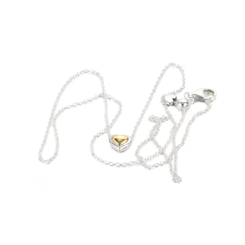 (image pour) Collier PANDORA avec pendentif en forme de cœur doré bombé - 399399C00 - Afficher 5