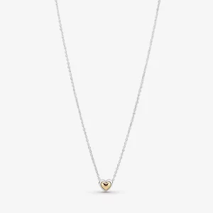 (image pour) Collier PANDORA avec pendentif en forme de cœur doré bombé - 399399C00