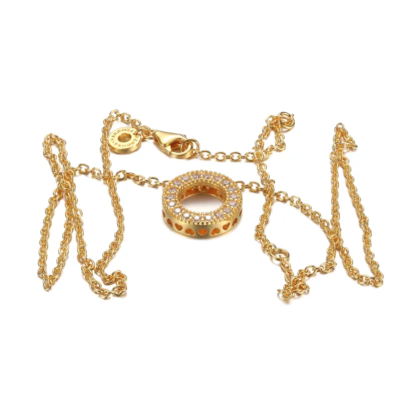 (image pour) Collier Pandora Logo Pavé Cercle - 367436C01 - Afficher 5