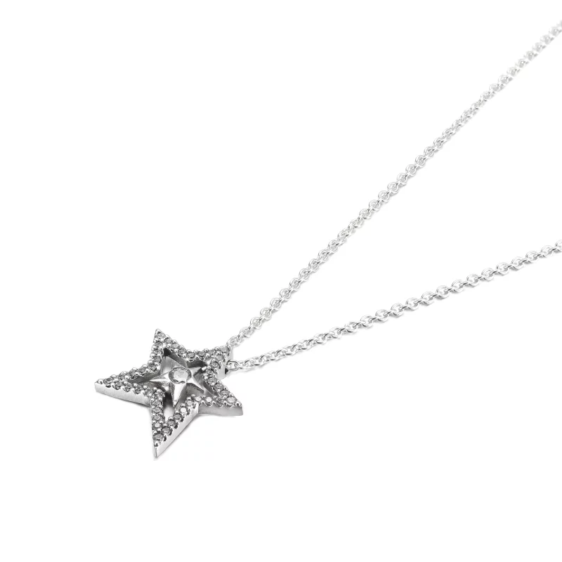 (image pour) Collier PANDORA Pavé Étoile Asymétrique - 390020C01 - Afficher 2