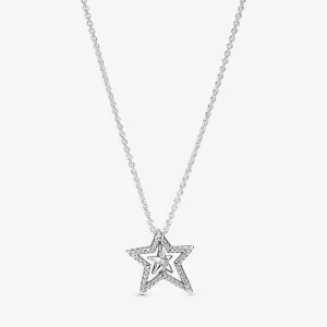 (image pour) Collier PANDORA Pavé Étoile Asymétrique - 390020C01