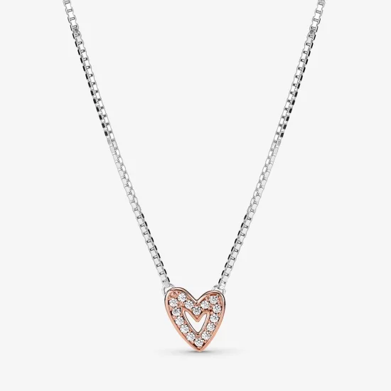 (image pour) Collier PANDORA Sparkling Freehand Heart - 380089C01