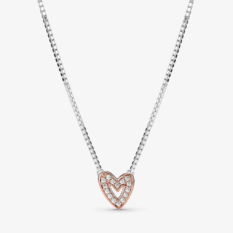 (image pour) Collier PANDORA Sparkling Freehand Heart - 380089C01