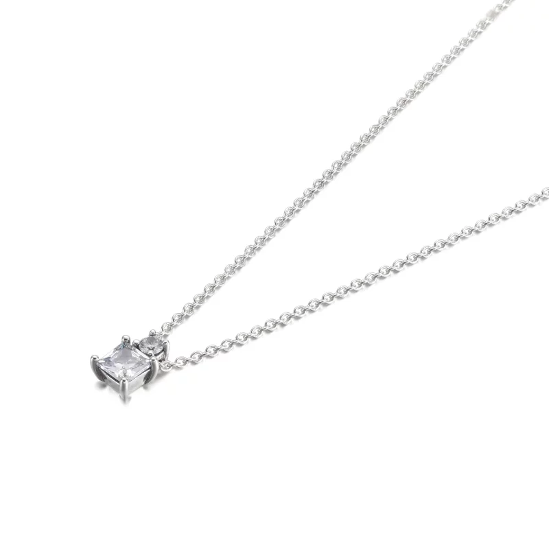 (image pour) Collier Pendentif Rond & Carré PANDORA Sparkling - 390048C01 - Afficher 2