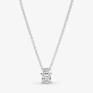 (image pour) Collier Pendentif Rond & Carré PANDORA Sparkling - 390048C01