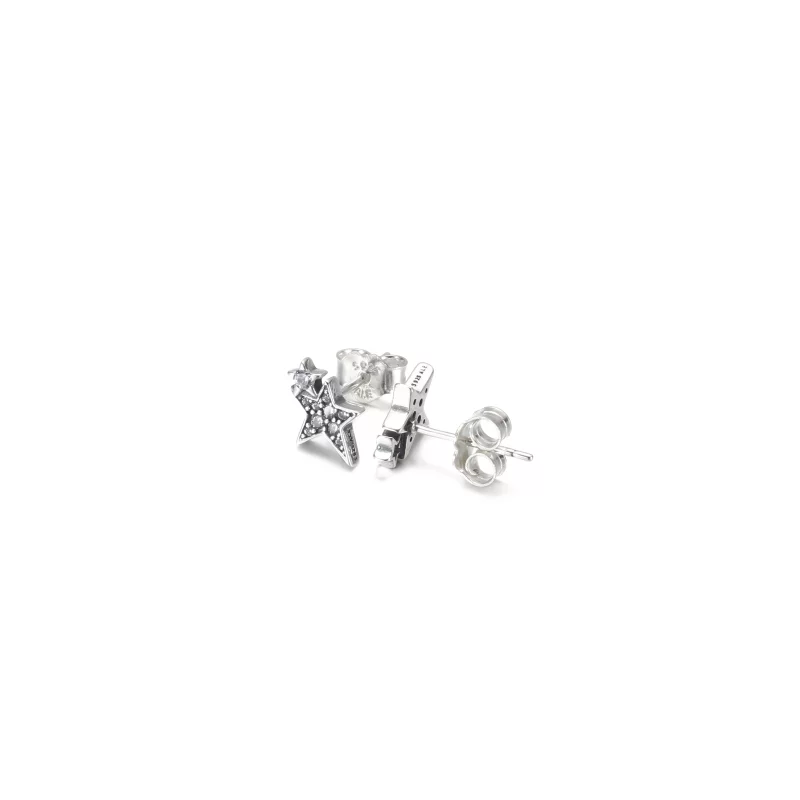 (image pour) PANDORA Boucles d'oreilles asymétriques étoiles scintillantes - 290012C01 - Afficher 3