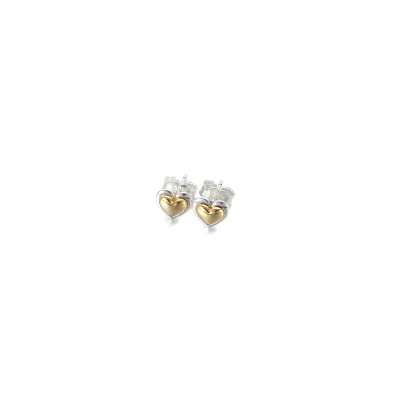 (image pour) PANDORA Boucles d'oreilles à clou en forme de cœur doré bombé - 299389C00 - Afficher 2