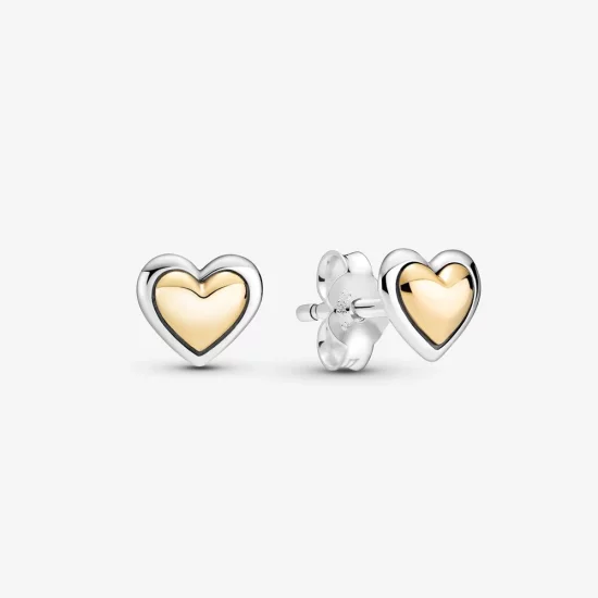 (image pour) PANDORA Boucles d'oreilles à clou en forme de cœur doré bombé - 299389C00