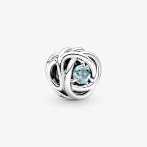 (image pour) PANDORA Charm Cercle d'Éternité Mer Mars Aqua Bleu - 790065C09