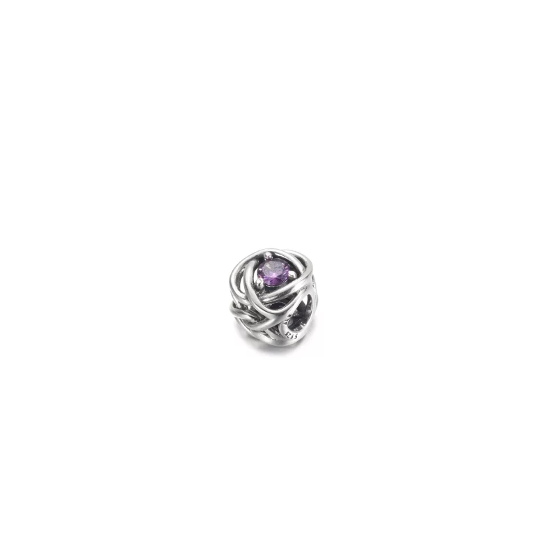 (image pour) PANDORA Charm Cercle d'éternité pourpre de février - 790065C02 - Afficher 2