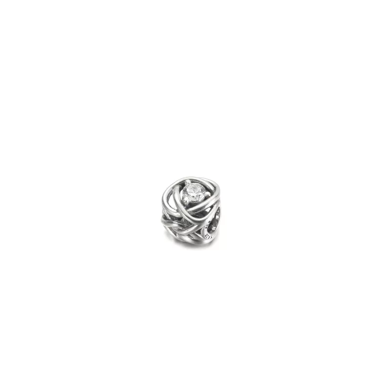 (image pour) PANDORA Charm Cercle de l'éternité en cristal transparent d'avril - 790064C01 - Afficher 2