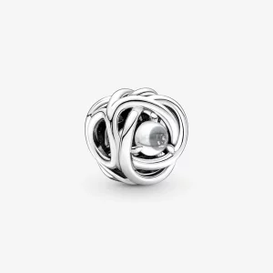 (image pour) PANDORA Charm Cercle de l'éternité en cristal transparent d'avril - 790064C01