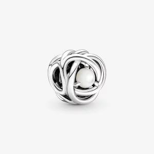 (image pour) PANDORA Charm Cercle Éternité en Nacre Blanche de Juin - 790064C03