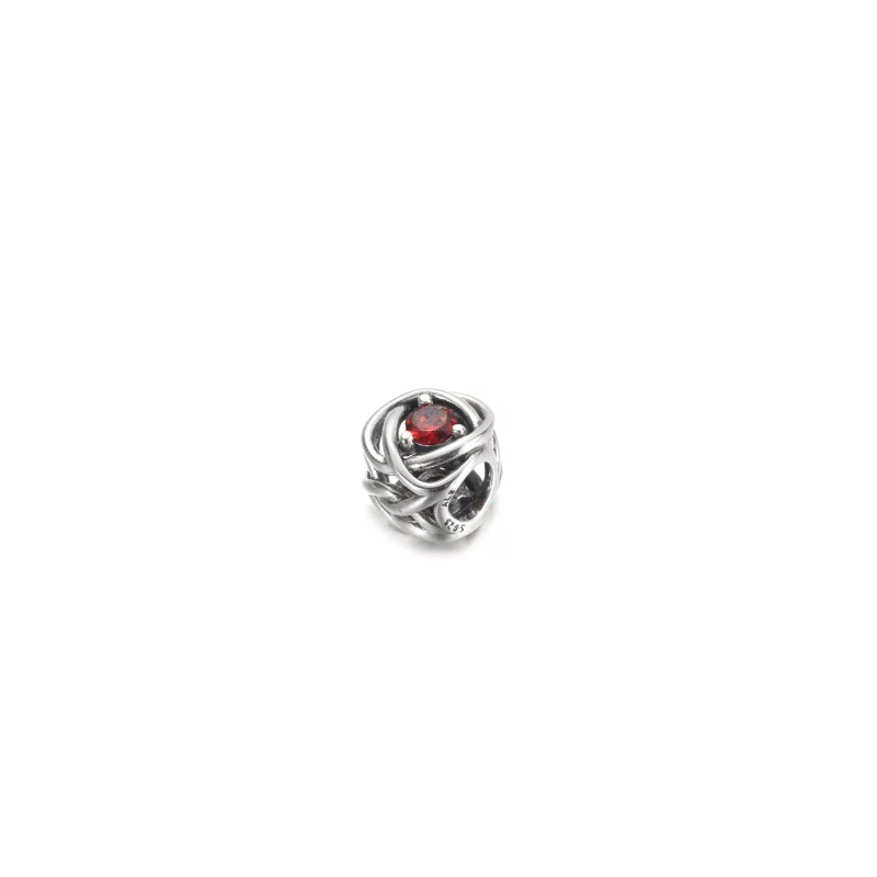 (image pour) PANDORA Charm Cercle Éternité Véritable Rouge de Juillet - 790065C01 - Afficher 2