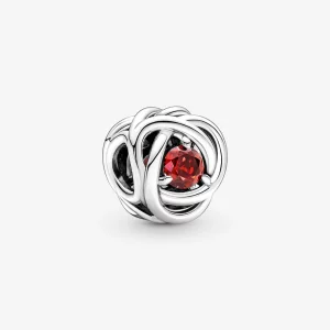 (image pour) PANDORA Charm Cercle Éternité Véritable Rouge de Juillet - 790065C01