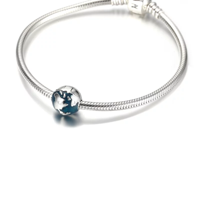(image pour) PANDORA Charm Clip Globe Bleu - 799429C01 - Afficher 5
