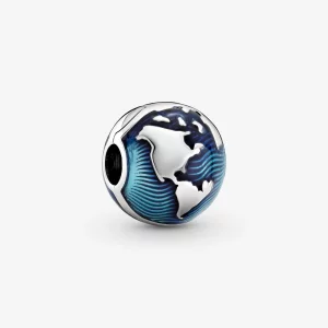 (image pour) PANDORA Charm Clip Globe Bleu - 799429C01