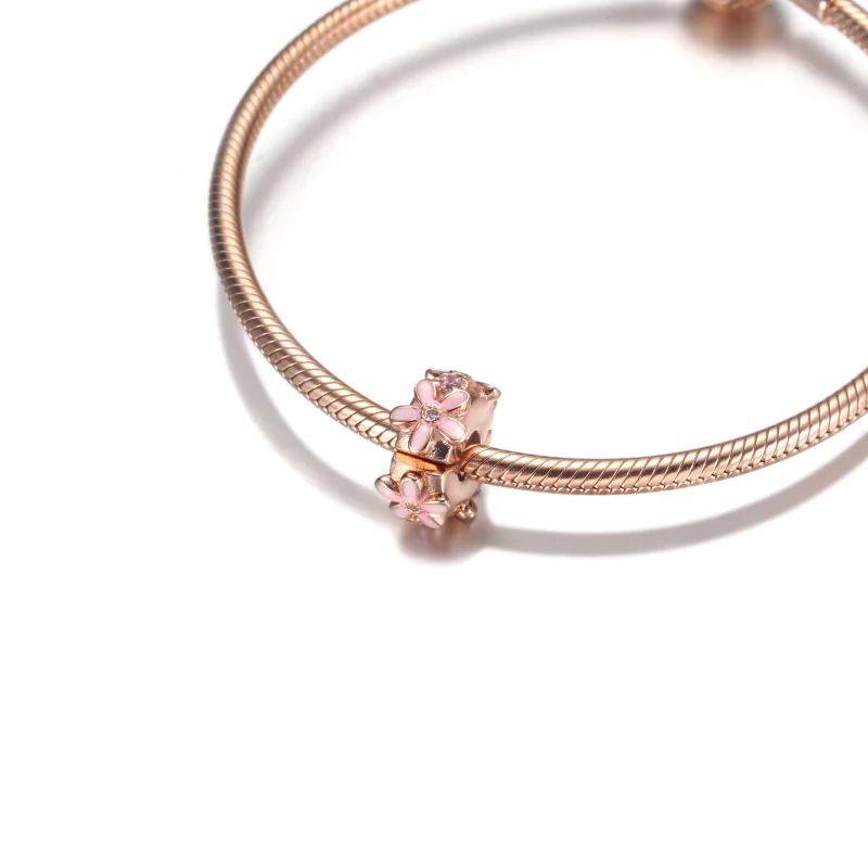 (image pour) PANDORA Charm Clip Spacer Marguerite Rose - 788809C01 - Afficher 5