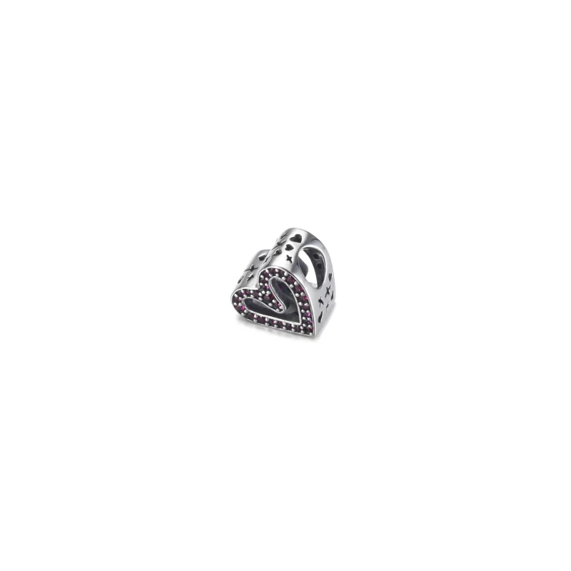 (image pour) PANDORA Charm Coeur Libre en Forme de Coeur Écarlate Étincelant - 798692C02 - Afficher 2