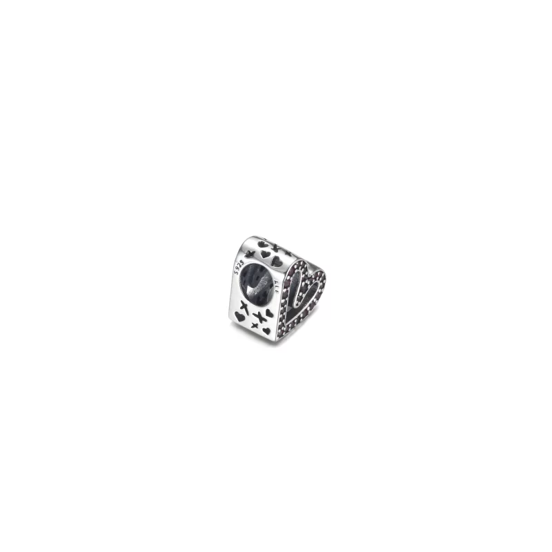(image pour) PANDORA Charm Coeur Libre en Forme de Coeur Écarlate Étincelant - 798692C02 - Afficher 3