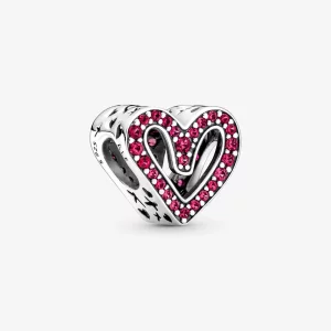 (image pour) PANDORA Charm Coeur Libre en Forme de Coeur Écarlate Étincelant - 798692C02