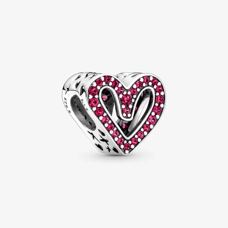 (image pour) PANDORA Charm Coeur Libre en Forme de Coeur Écarlate Étincelant - 798692C02