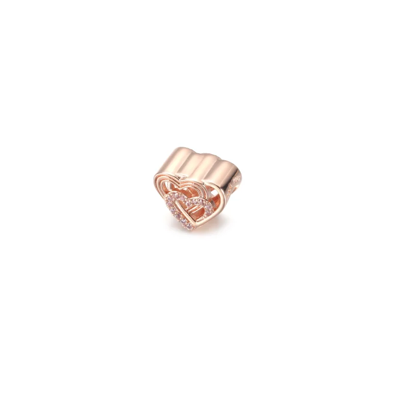 (image pour) PANDORA Charm Coeurs d'Amour Entrelacés - 789529C01 - Afficher 2