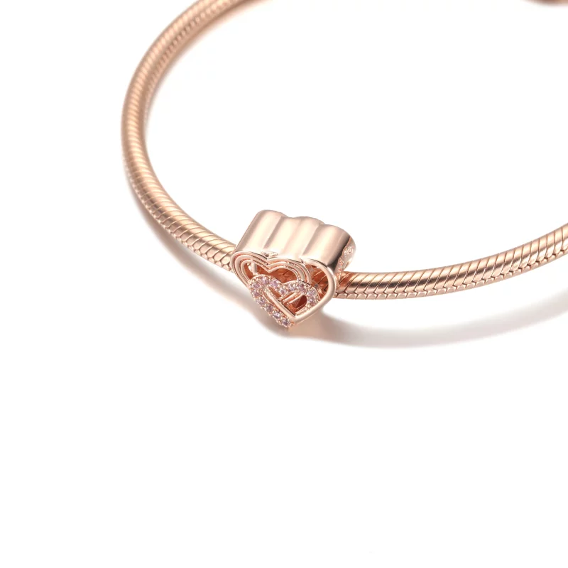 (image pour) PANDORA Charm Coeurs d'Amour Entrelacés - 789529C01 - Afficher 5