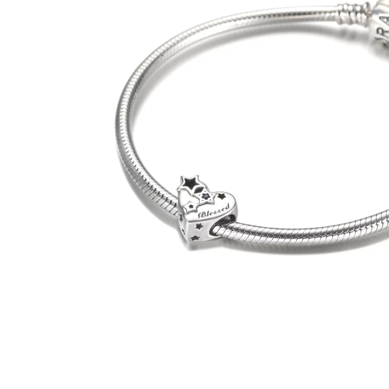 (image pour) PANDORA Charm Cœur Reconnaissant & Étoiles - 799527C01 - Afficher 5