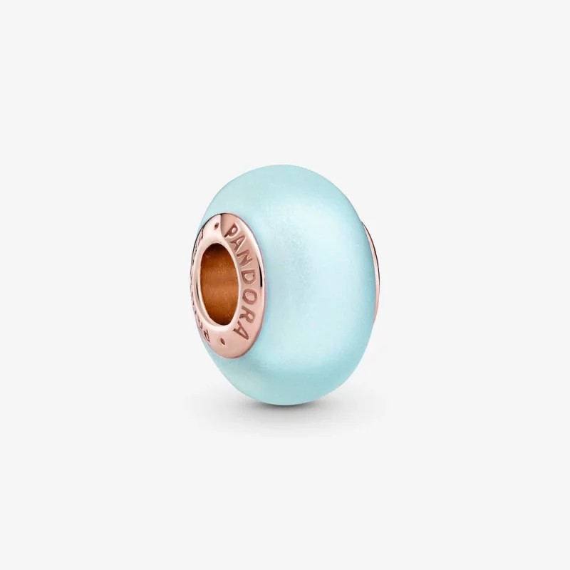 (image pour) PANDORA Charm en verre de Murano bleu mat - 789420C00