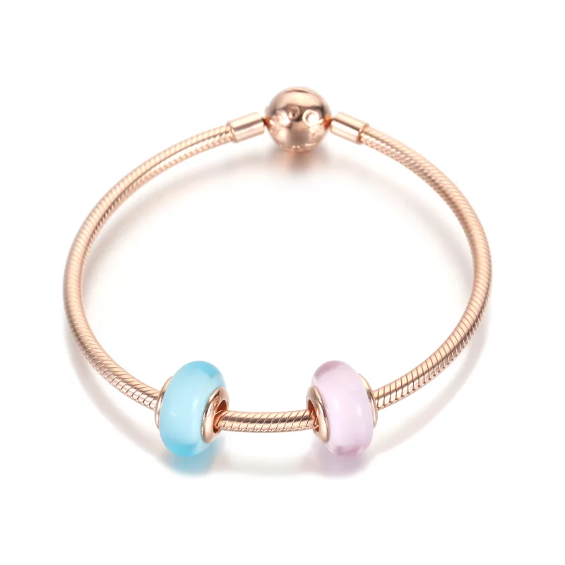 (image pour) PANDORA Charm en verre de Murano mat rose - 789421C00 - Afficher 3